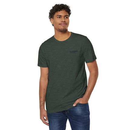 Retro Fox Mountain Sunset T-Shirt — Eco Organic Cotton Recycled Poly Tee