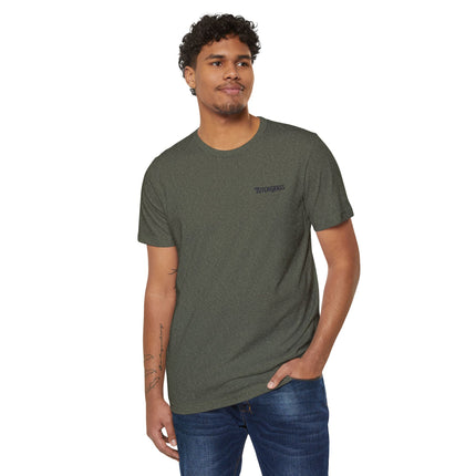Retro Fox Mountain Sunset T-Shirt — Eco Organic Cotton Recycled Poly Tee